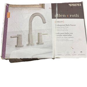 The Allen + Roth Harlow Widespread Bath Faucet is a brushed nickel, 2-handle